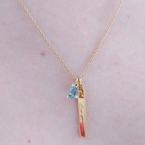 Kate Spade aquamarine march birthstone necklace